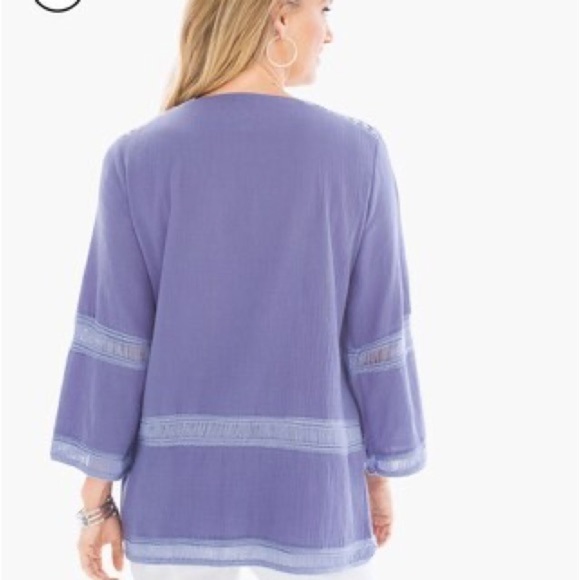 Chico’s Crochet Gauze Pullover Top - Picture 5 of 9